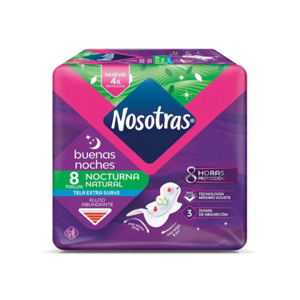 Toalla higiénica Nosotras Buenas Noches suave 8unds.