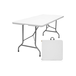 62 Mesa Plegable Camping 180x70 cm Tipo Maleta – Portátil Blanca